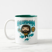 Aquaman | Chibi Aquaman unterseeische Grafik Zweifarbige Tasse (Links)