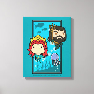 Aquaman   Chibi Mera & Aquaman Undersea Graphic Leinwanddruck