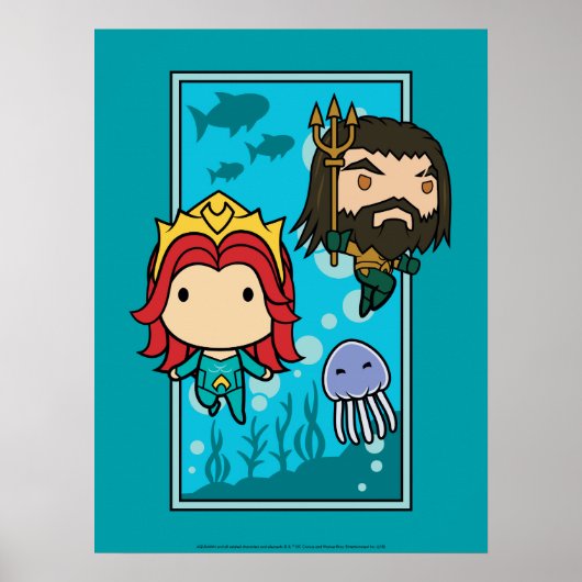 Aquaman | Chibi Mera & Aquaman Undersea Graphic Poster (Vorne)
