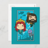 Aquaman | Chibi Mera & Aquaman Undersea Graphic Postkarte (Vorne/Hinten)
