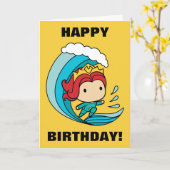 Aquaman | Chibi Mera Riding Wave Graphic Karte (Gelbe Blume)