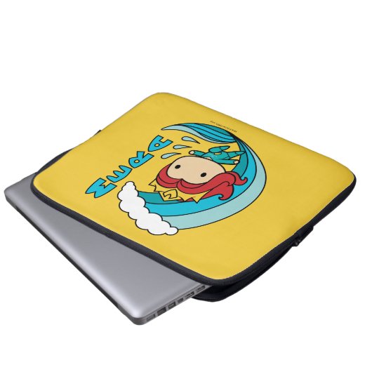 Aquaman | Chibi Mera Riding Wave Graphic Laptopschutzhülle (Vorne Knopf)