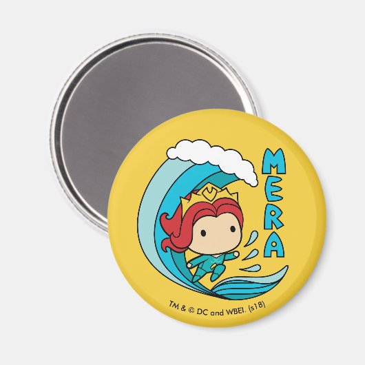 Aquaman | Chibi Mera Riding Wave Graphic Magnet (Vorderseite/Rückseite)