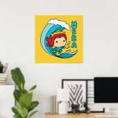 Aquaman | Chibi Mera Riding Wave Graphic Poster (Heimbüro)