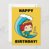 Aquaman | Chibi Mera Riding Wave Graphic Postkarte (Vorne/Hinten)