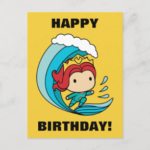Aquaman   Chibi Mera Riding Wave Graphic Postkarte