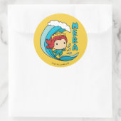Aquaman | Chibi Mera Riding Wave Graphic Runder Aufkleber (Tasche)