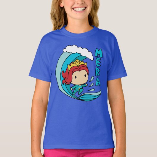 Aquaman | Chibi Mera Riding Wave Graphic T-Shirt (Vorderseite)