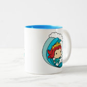 Aquaman | Chibi Mera Riding Wave Graphic Zweifarbige Tasse (VorderseiteRechts)