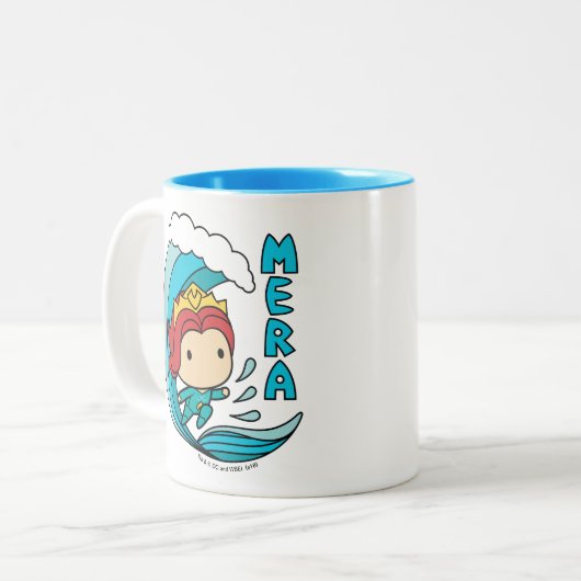 Aquaman | Chibi Mera Riding Wave Graphic Zweifarbige Tasse (Vorderseite Links)