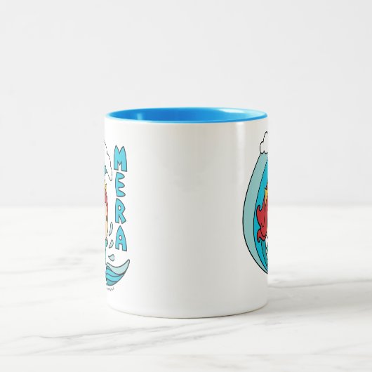 Aquaman | Chibi Mera Riding Wave Graphic Zweifarbige Tasse (Mittel)