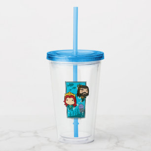 Aquaman Chibi Mera u. Aquaman unterseeische Acryltrinkbecher