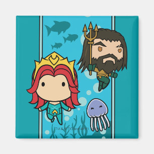Aquaman   Chibi Mera u. Aquaman unterseeische Magnet
