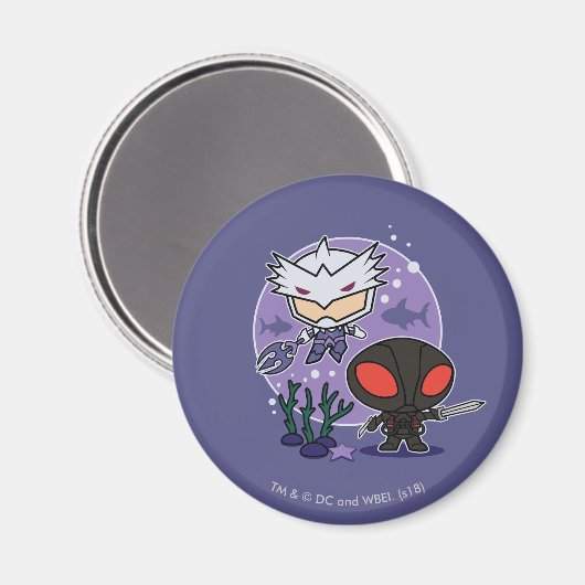 Aquaman | Chibi Orm & Black Manta Undersea Graphic Magnet (Vorderseite/Rückseite)