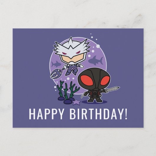 Aquaman | Chibi Orm & Black Manta Undersea Graphic Postkarte (Vorderseite)