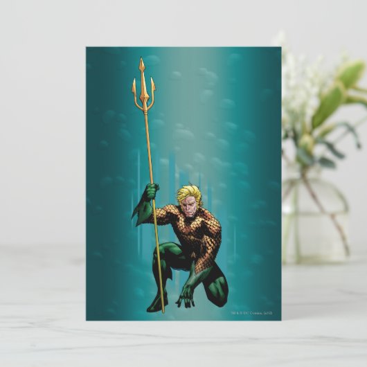 Aquaman Crouching Einladung (Stehend Vorderseite)