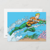 Aquaman Dashes Thru Water Postkarte (Vorne/Hinten)