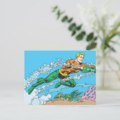 Aquaman Dashes Thru Water Postkarte (Stehend Vorderseite)