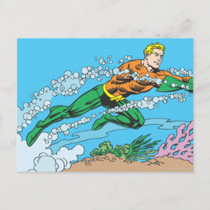 Aquaman Dashes Thru Water Postkarte