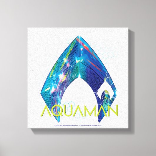 Aquaman | gebrochenes Aquaman Logo Leinwanddruck (Vorderseite)