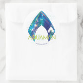 Aquaman | gebrochenes Aquaman Logo Runder Aufkleber (Tasche)