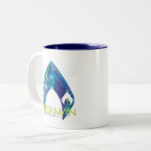 Aquaman | gebrochenes Aquaman Logo Zweifarbige Tasse (Vorderseite Links)