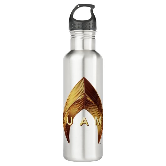Aquaman | Golden Aquaman Logo Edelstahlflasche (Vorderseite)