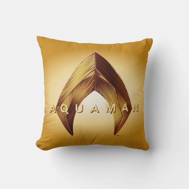 Aquaman | Golden Aquaman Logo Kissen (Vorderseite)