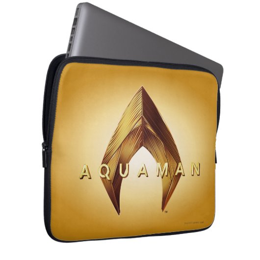 Aquaman | Golden Aquaman Logo Laptopschutzhülle (Vorne Rechts)