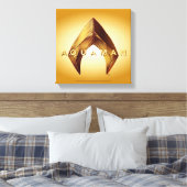 Aquaman | Golden Aquaman Logo Leinwanddruck (Insitu (Schlafzimmer))