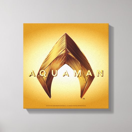 Aquaman | Golden Aquaman Logo Leinwanddruck (Vorderseite)