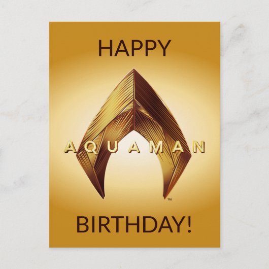 Aquaman | Golden Aquaman Logo Postkarte (Vorderseite)