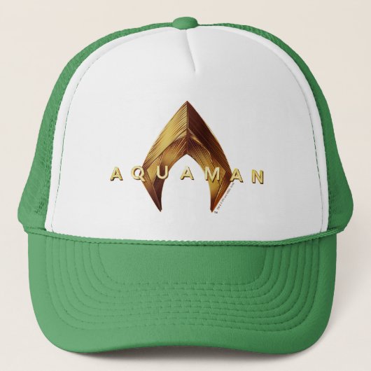 Aquaman | Golden Aquaman Logo Truckerkappe (Vorderseite)