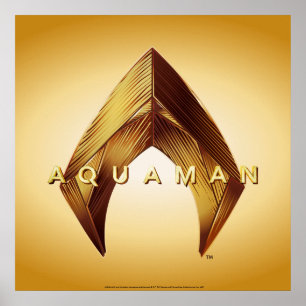Aquaman   goldenes Aquaman Logo Poster