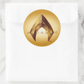 Aquaman | goldenes Aquaman Logo Runder Aufkleber (Tasche)