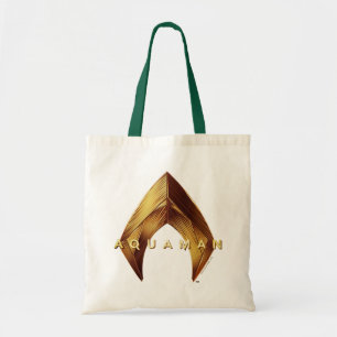 Aquaman   goldenes Aquaman Logo Tragetasche