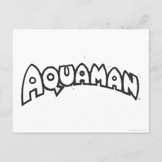 Aquaman Grunge Black Logo 2 Postkarte (Vorderseite)