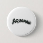 Aquaman Grunge Schwarzes Logo Button (Vorderseite)