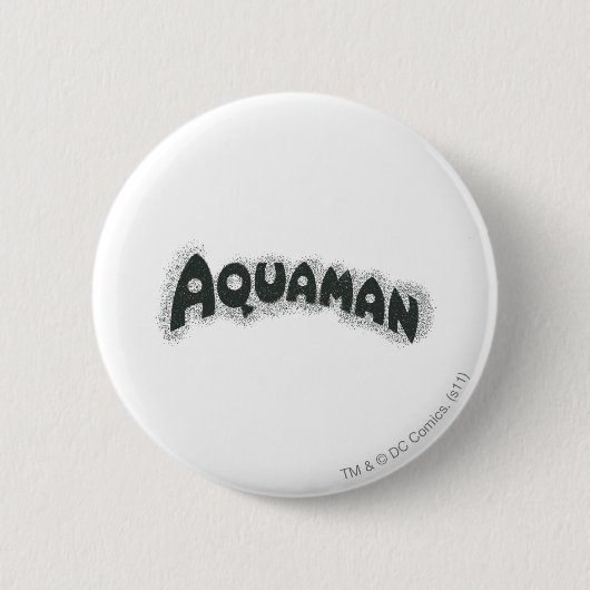 Aquaman Grunge Schwarzes Logo Button (Vorderseite)