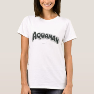 Aquaman Grunge Schwarzes Logo T-Shirt
