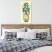 Aquaman | Königin-Fischer-Kunst Nouveau Platte Leinwanddruck (Insitu (Schlafzimmer))