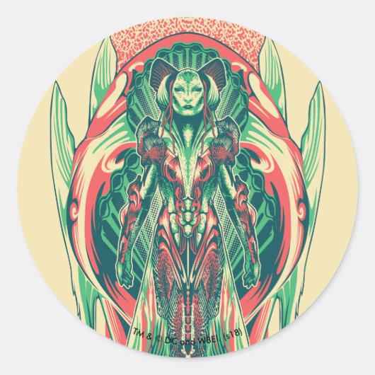 Aquaman | Königin-Fischer-Kunst Nouveau Platte Runder Aufkleber (Vorderseite)