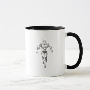 Aquaman läuft schwarz-weiß tasse