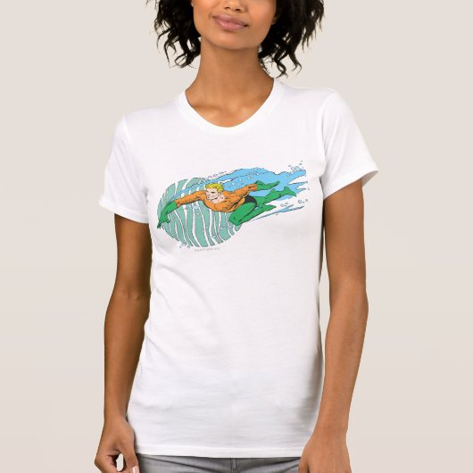 Aquaman Leaps Verlassen T-Shirt (Vorderseite)