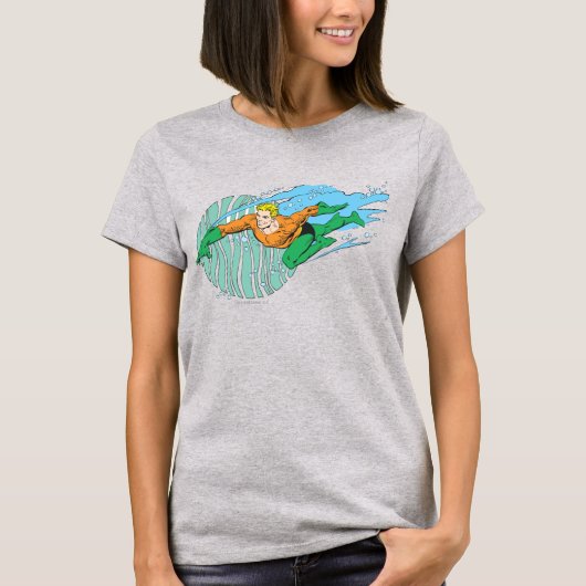 Aquaman Leaps Verlassen T-Shirt (Vorderseite)