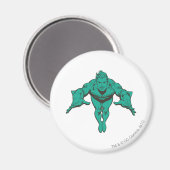 Aquaman Lunging Forward - Aquamarin Magnet (Vorderseite/Rückseite)