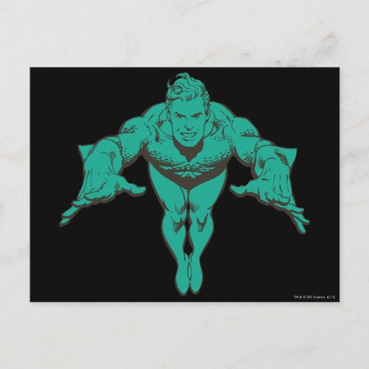 Aquaman Lunging Forward - Aquamarin Postkarte (Vorderseite)
