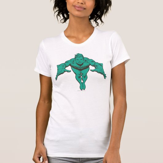 Aquaman Lunging Forward - Aquamarin T-Shirt (Vorderseite)