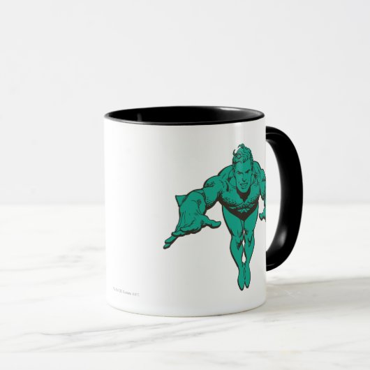 Aquaman Lunging Forward - Aquamarin Tasse (VorderseiteRechts)