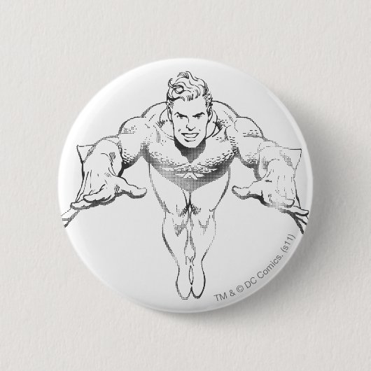 Aquaman Lunging Forward BW Button (Vorderseite)